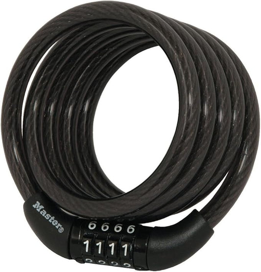 Master Lock Bike Lock Cable with Combination Black, 8143D