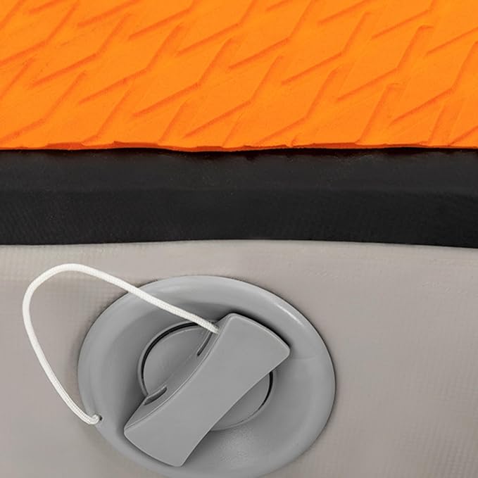 Thickened Kayak Seats with Back Support EVA Universal Paddle Board Seat with 4 Adjustable Straps Inflatable Valve Cover Sit On Top Cushioned Canoe Backrest Seat for SUP,Fishing Boat (Orange)