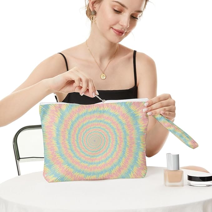 Fokongna Wet Dry Bag for Swimsuit, Travel, Beach, Diaper, Toiletry - Waterproof Large Makeup Pouch With Zipper - Women Girls Sister Friends Gifts - Starfish Sea Beach Rainbow Decor