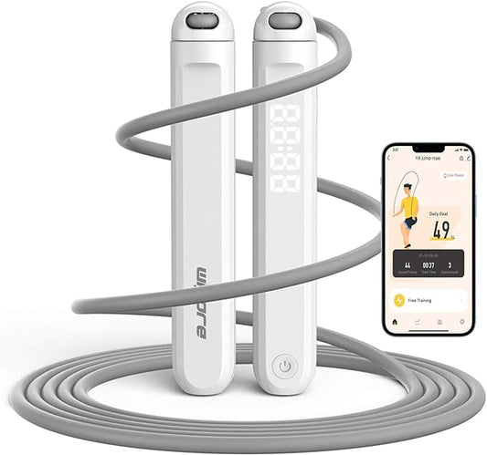 Jump Rope With Counter and App - Tangle-Free Rapid Speed Skipping Rope for Fitness, Home Exercise, Workout - Gifts for Adults, Women, Men, Kids