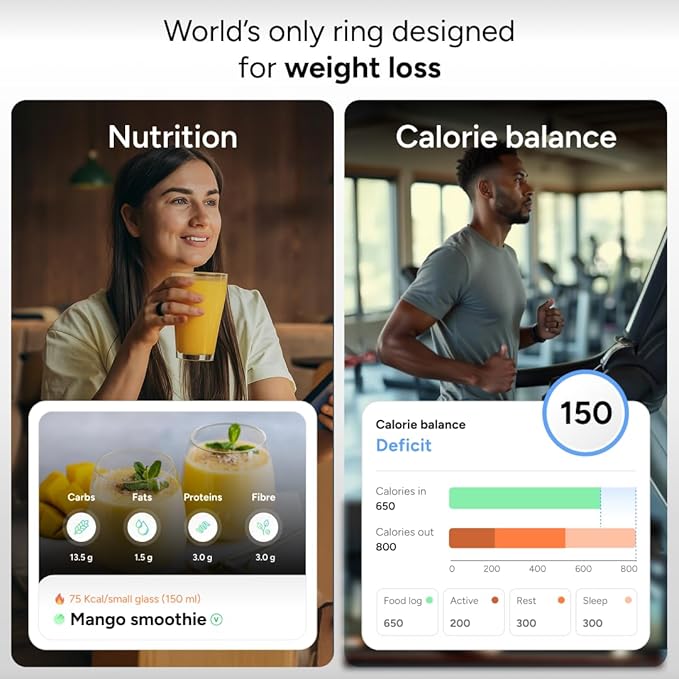 Gabit Smart Ring Sizing Kit | Size First Before You Buy | Includes 8 Sample Ring Sizes for Men, Women | Track Sleep, Fitness, Nutrition, Stress | Auto Workout Detection, AI Health Coach, Weight Loss