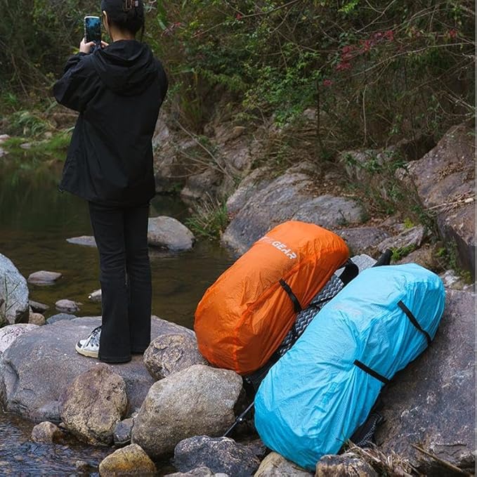 3F 20-85L backpack rain cover, waterproof, dustproof, wear-resistant, tear resistant outdoor hiking backpack cover (blue-S)