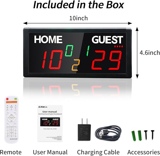 Portable Wireless Digital Scoreboard with Remote Control - Bright LED Display, Multiple Sport Modes & Long Battery Life for Outdoor/Indoor Games, Volleyball, Basketball, Cornhole, Pickleball