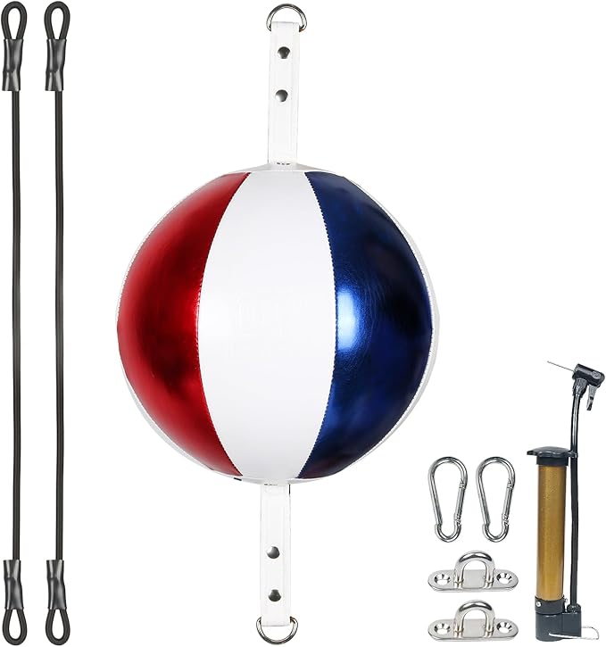 InnoLife Double End Punching Ball Striking Punching Bag Kit, Speed Striking Reflex Kit with Bungee Cords Perfect for Reaction, Agility, and Hand Eye Coordination Training