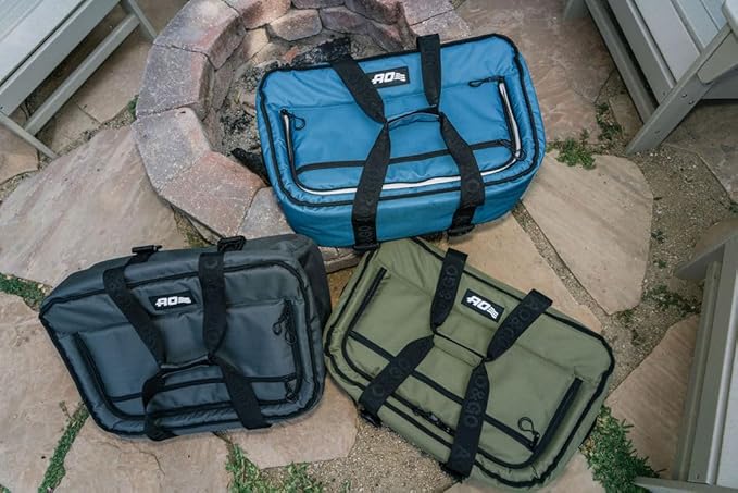 AO Coolers Stow 'n Go Canvas Soft-Sided Cooler, Low Profile and Leak Proof, Insulated for 24-Hour Cold, Hunter Green, 38-Can