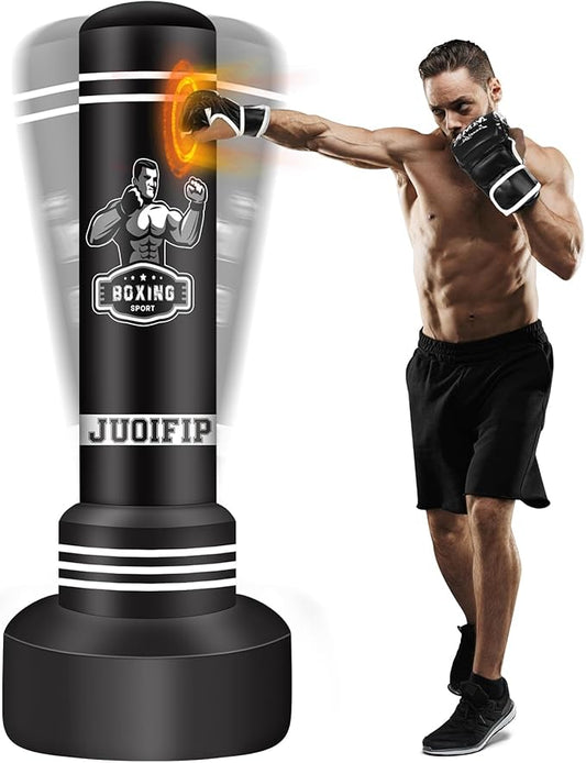 Freestanding Punching Bag for Adults, 70'' Boxing Bag with Stand Kicking Bag Heavy Bag with Boxing Gloves and Electric Air Pump, Women Men Kickboxing Bags for Beginners Training MMA Muay Thai Fitness