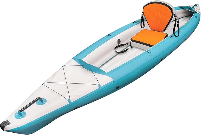 Kayak Seats, Universal Kayak Inflatable Seat with Backrest, Padded Thicken Cushion Kayak Seat, Adjustable Strap and Comfortable Breathable EVA Material (Orange)