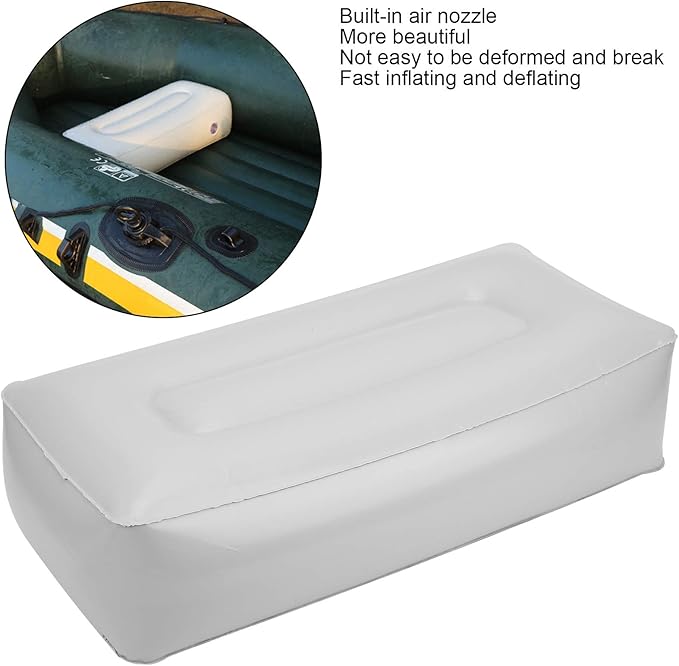 Kayak Inflatable Seat Cushion, Pack of 2 Soft PVC Inflatable Seat Cushion Portable Fishing Boat Cushion for Kayak Inflatable Boat Fishing Boat Outdoor Projects, Gray