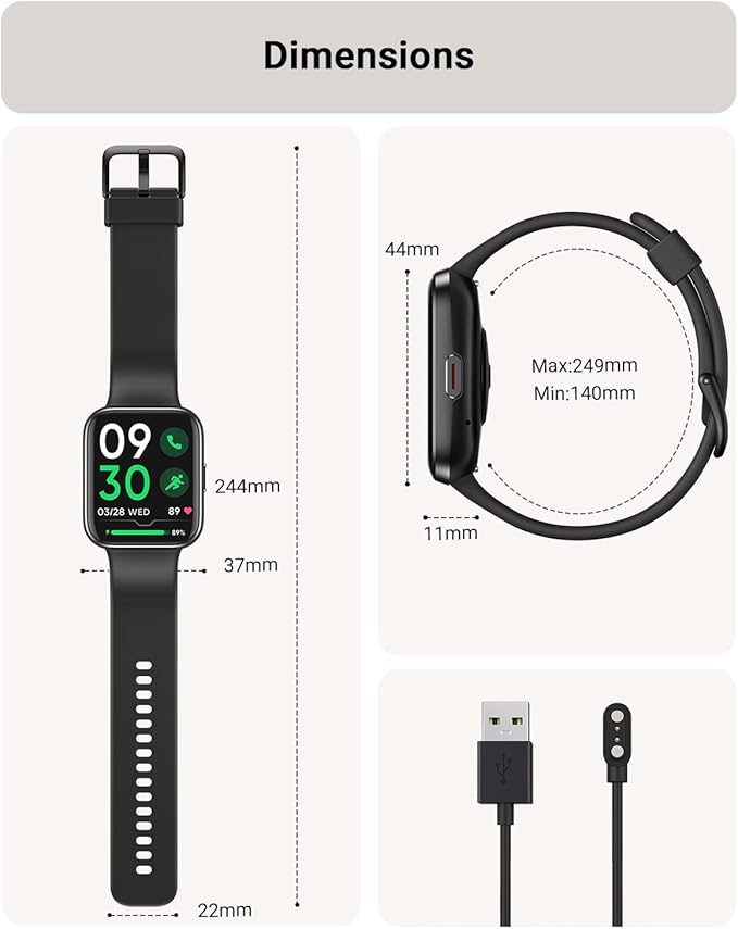 Smart Watch for Men Android & iPhone, Alexa Built-in, 1.8" Touch Screen Fitness Tracker with Answer/Make Calls, IP68 Waterproof Heart Rate/Sleep/SpO2 Monitor, Pedometer, 100+ Sport Modes