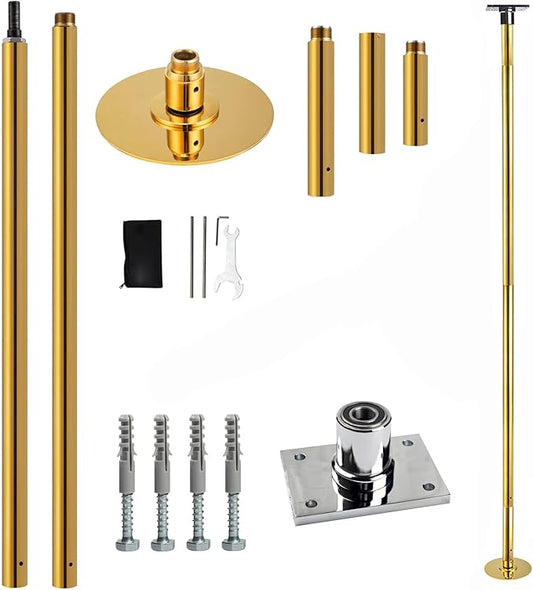 PRIOR FITNESS Permanent Fixed Dance Pole Kit, Professional 45mm Spinning & Static Dancing Pole Heavy-Duty Steel Pole Dance for Home, Adjustable Height Excellent for Home Exercise Studio Club Gym