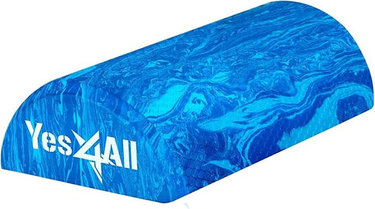 Yes4All EVA Firm Foam Roller for Stretching, Half Yoga Back Roller for Muscle Massage for Pilates, Yoga, Balance & Core Exercises - 12/36 inches