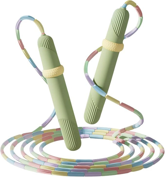 Beaded Jump Rope 1 Pack/2 Pack, ACEONE Segmented Skipping Rope for Kids Adults, Adjustable Tangle-Free Toddler Jumping Rope for Fitness Exercise Training
