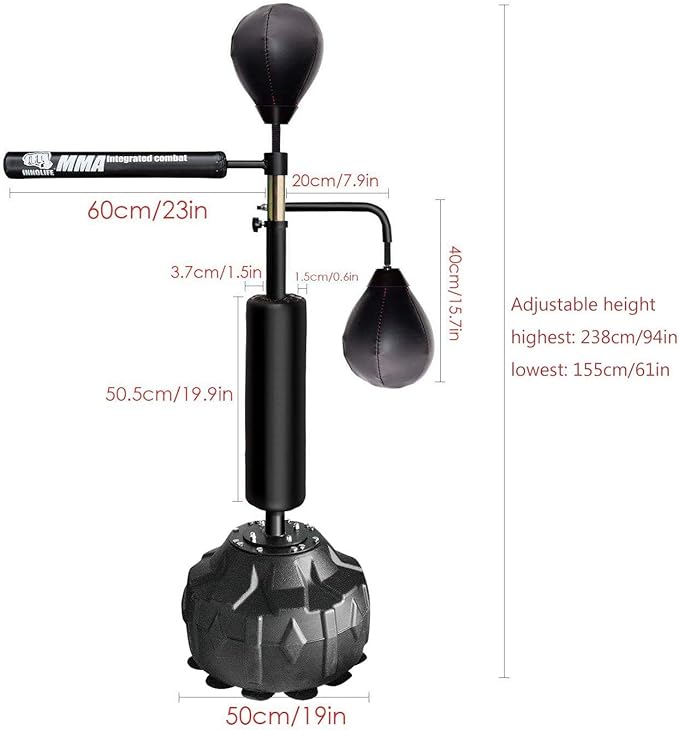 InnoLife MMA Boxing Speed Trainer Punching Spinning Bar with Dual Punch Head