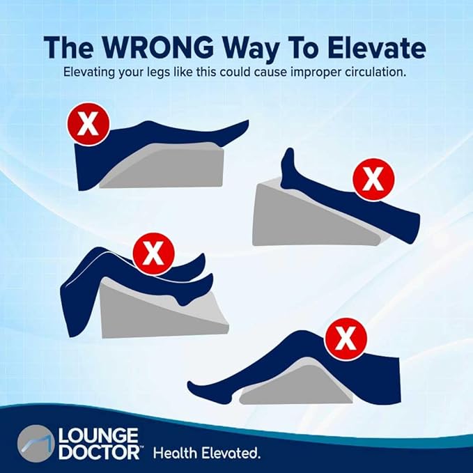 Lounge Doctor Elevating Leg Rest Wedge Pillow, Heather Grey, Small
