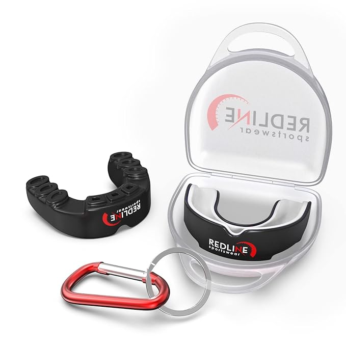 Sports Mouth Guard for Boxing, Football, MMA, Wrestling, Muay Thai, Hockey & Lacrosse Custom Fit Mouthguard for Men, Women, Kids & Youth Case Included, Comfortable, BPA Free, Braces Compatible