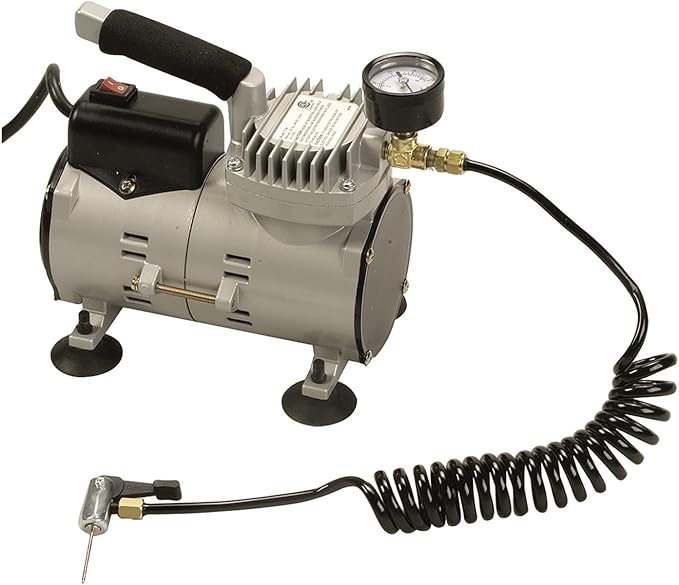Champion Sports Electric Ball Inflator with Needle - Quiet Air Compressor for Basketball, Soccer, Volleyball & Sports Balls, High PSI Rating, Fast Inflation, 110-120V AC Power for Gym & School Use