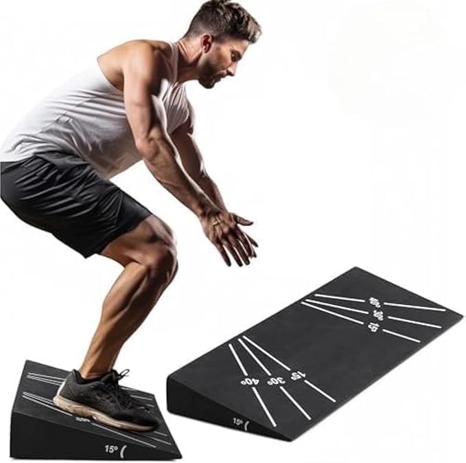 Squat Wedge Block - Squat Weight Lifting Wedges for Home Gym or Personal Trainers - Adjustable Angle Ramp Blocks for Heel Elevated Squatting Workout - Calf Raise Platform Board