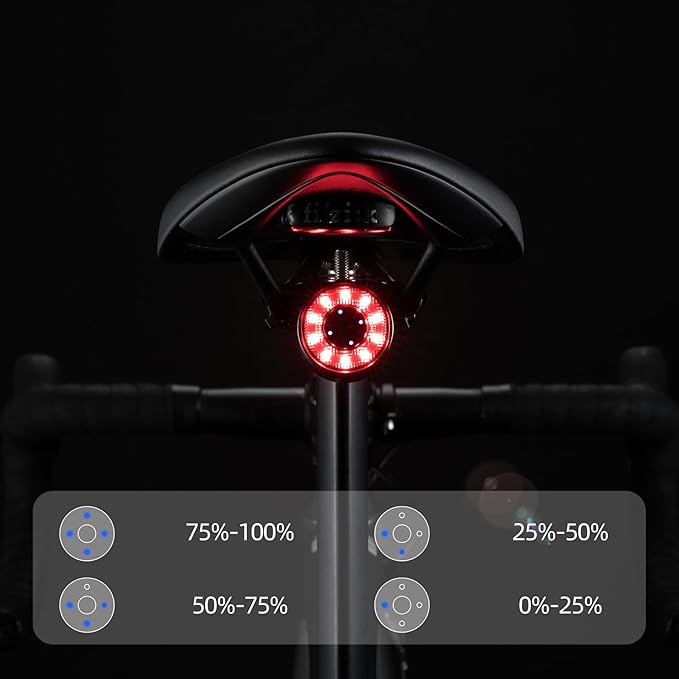 ROCKBROS Bike Tail Light Rear Bike Light Rechargeable 5 Models Waterproof 5-80 Hours