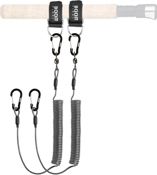 Booms Fishing T02 Fishing Pole Tether, Kayak Paddle Leash, Paddle Board Fishing Accessories, Heavy Duty Fishing Lanyard for Fishing Tools/Rods/Paddles