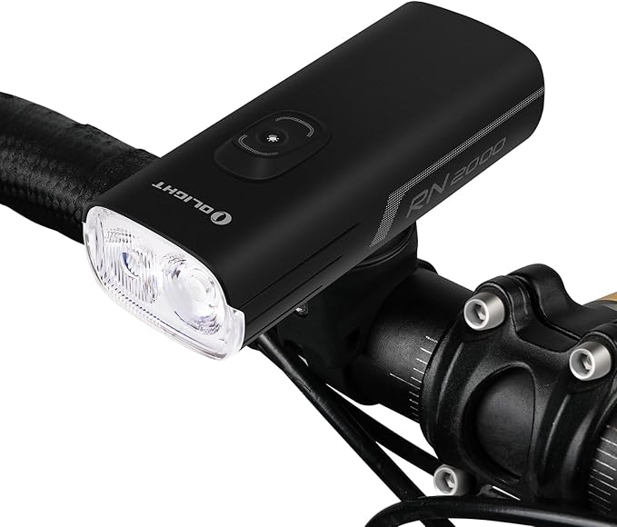 OLIGHT RN 2000 LED Rechargeable Bike Light, 2000 Lumens and 557ft Max Throw Waterproof Bicycle Headlight with Spot&Flood Beams, Remote Control, Type-C and Smart Sensor, for Mountain and Urban Riding