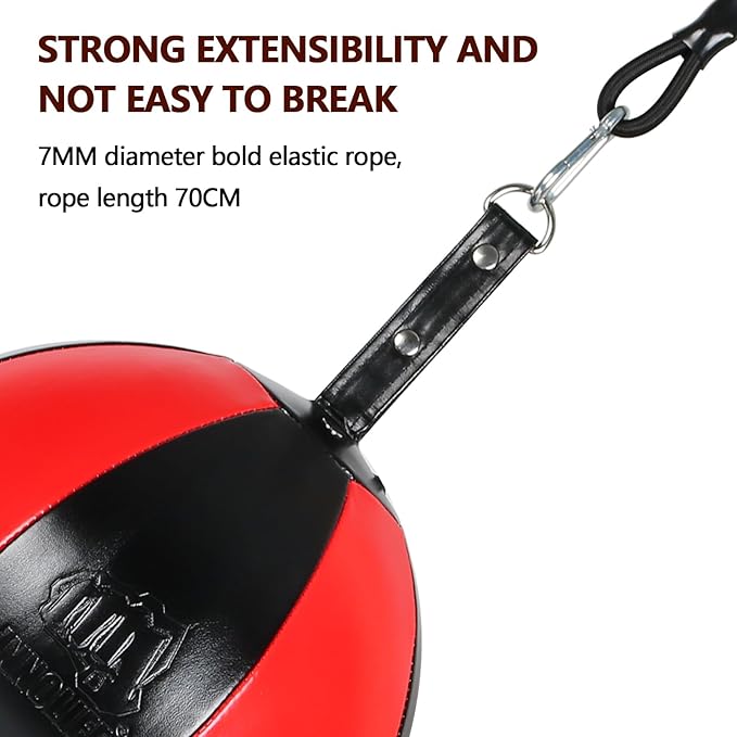 InnoLife Double End Punching Ball Striking Punching Bag Kit, Speed Striking Reflex Kit with Bungee Cords Perfect for Reaction, Agility, and Hand Eye Coordination Training