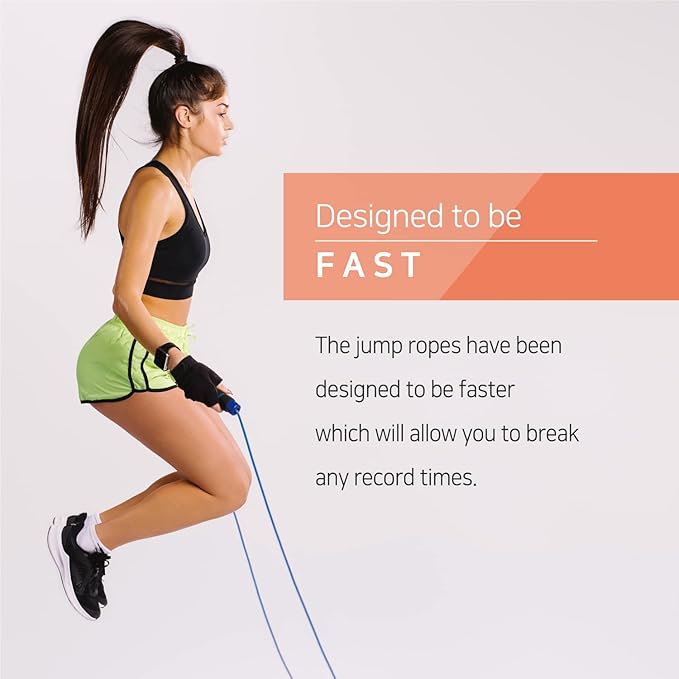 Skipping Jump Rope for Fitness Workout - Light Weight, Adjustable, Tangle Free, Excellent line control for Cardio Boxing, CrossFit, Training Exercise All Ages and Gender ( Special Luxury, KA-220, Made in Korea)