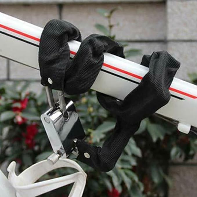 Bicycle Chain Lock Heavy Duty Safety Padlock Metal Chain Cloth Square Head Chain Lock Bicycle General Anti-Theft Lock (60CM), 26 * 60cm/(10" * 1.9 Ft)