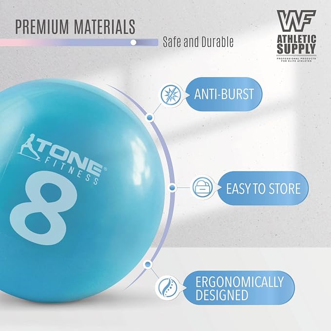 CAPHAUS Soft Weighted Exercise Ball, Weighted Toning Ball, Soft Medicine Balls for Exercise, Yoga, Pilates & Physical Therapy, 6, 8, 10 LB, Option Available in Single, Pair & Set with Rack
