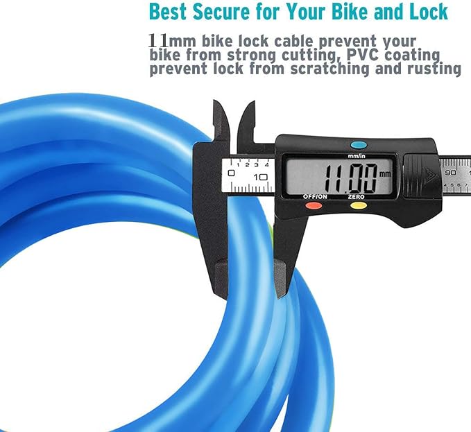 Bike Lock Cable, Bicycle Cable Lock with 4 Digit Combination, Resettable Combination Kids Bike Cable Lock, 2 Feet x ∅1/2 Inch (Orange)