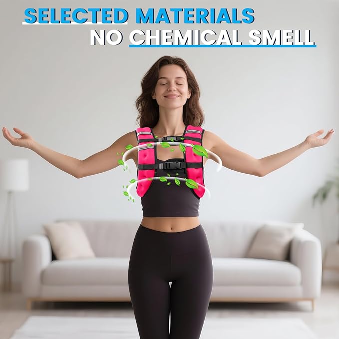 Weighted Vest, 6lb/8lb/12lb/16lb/20lb/30lb for Men, Women with Reflective Stripe, Weight Vests Adjustable for Workout, Strength Training, Running, Fitness, Muscle Building, Weight Loss