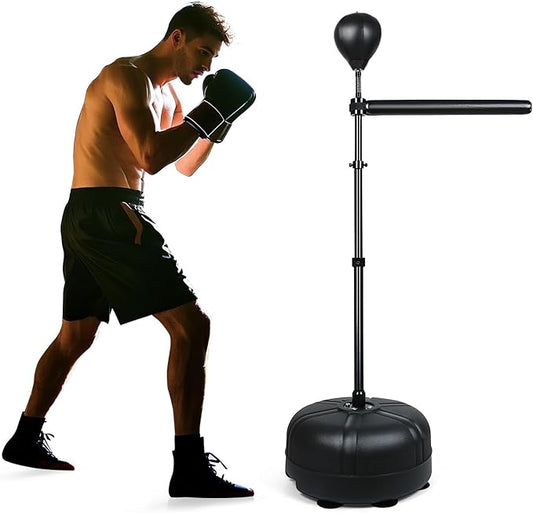 INNOLIFE Height Adjustable Boxing Bar, Boxing Spinning Bar with Punching Bag, Speed Trainer for Home Gym, Black