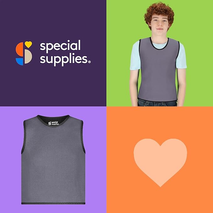 Special Supplies Sensory Compression Vest Deep Pressure Comfort (Grey, Large)