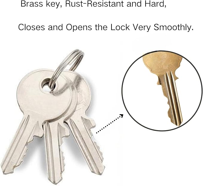 70MM Discus Padlock with Same 3 Brass Keys,304 Stainless Steel Disc Lock with Brass Gallows to Prevent Rusting,Thick Sturdy Hook to Prevent Picking.1 Pack-XZJYYF