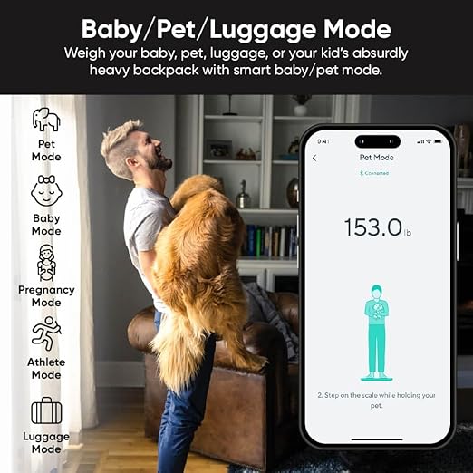 Smart Scale Ultra with 4.3" Color Display, Digital Scale for Body Weight BMI Muscle Mass, Heart Rate Monitor, Wi-Fi & Bluetooth Weight Scale with Baby/Pet/Luggage Mode, 400lbs
