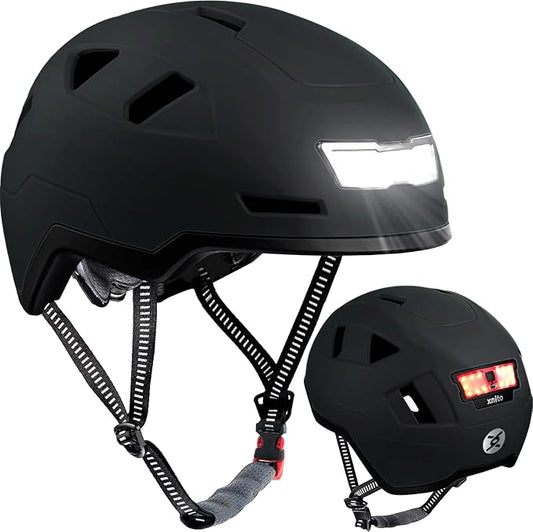 Bike Helmet with LED Lights - Urban Bicycle Helmet for Adults, Men & Women - CPSC & NTA-8776 Dual Certified - Class 3 E-Bikes, Scooters, Onewheel, Commuter, Mountain