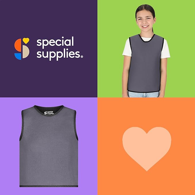 Special Supplies Sensory Compression Vest Deep Pressure Comfort (Grey, Meduim)