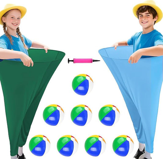 Granny Pants Yard Game Freaky Party Games Pants with Bouncy Balls and Air Pump Oversized Granny Pants Outdoor Game for Adults and Family Interactive Throwing Game for Group Gatherings