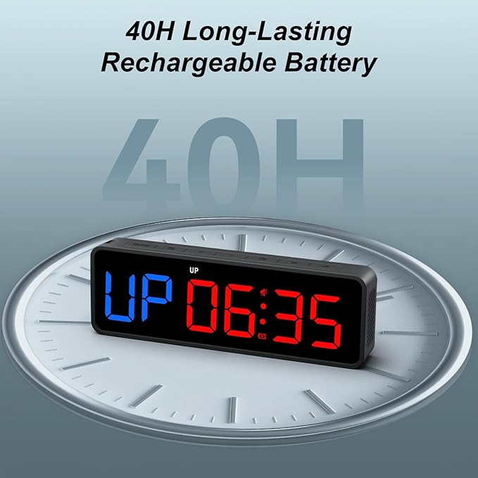 Portable Gym Timer Clock: Fitness Digital Clock with Strong Magnet - Remote Control for Fitness Enthusiasts - Powerful Battery for Home Gym Garage Boxing