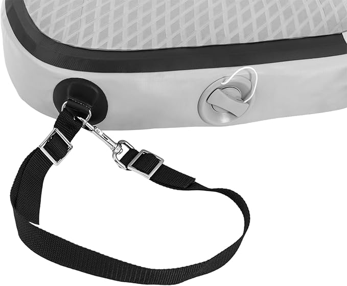 Inflatable Kayak Seat, Universal Paddle Board Seat, Thicken Seat Cushion for Kayak with Foldable Back Support Adjustable Back Strap for Sit On Top Kayaks Canoes Fishing Boats 17.7*18.8*17.7in (Gray)