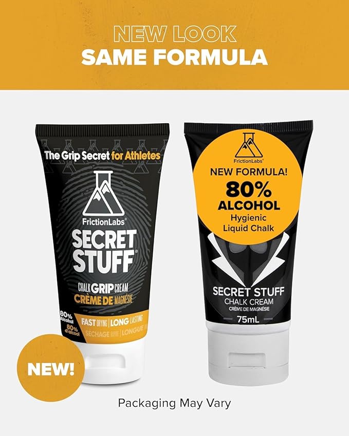 Friction Labs Quick Grip Secret Stuff Liquid Chalk for Athletes - Made in USA - Skin Friendly - Rock Climbing, Weightlifting, Gym, Tennis - Trusted by 100+ Pro Athletes - Best Workout Chalk - 75mL