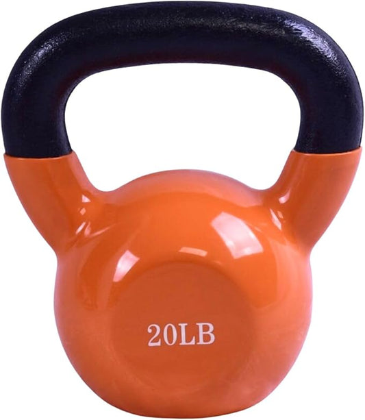 Vinyl Coated Kettlebell - Choose 20, 25, 30, 35, 40, 45 Lbs - Durable, Non-Slip Grip for Home Gym, CrossFit, Strength Training