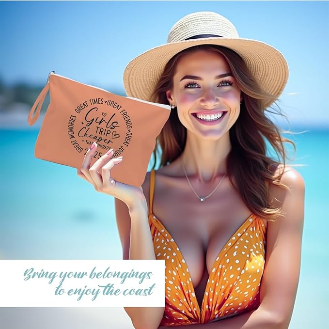 Fokongna Girls Trip Gifts Wet Bag Wet Dry Bag Beach Bags Favors for Swimsuit Toiletry Bags Travel Essentials For Women, For Beach Travel Gym Swimsuit Dirty Clothes Diaper. Orange