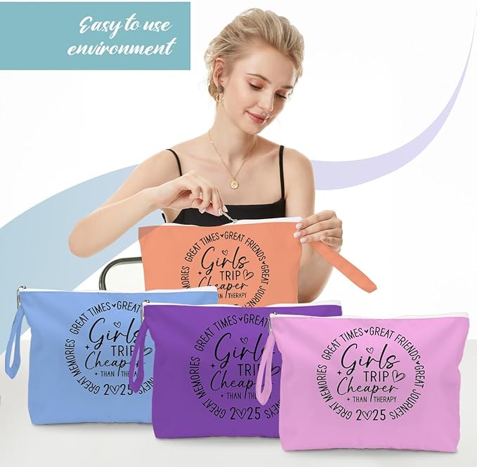 Fokongna 4PCS Girls Trip Gifts Wet Bag Wet Dry Bag Beach Bags Favors for Swimsuit Toiletry Bags Travel Essentials For Women, For Beach Travel Gym Swimsuit Dirty Diaper
