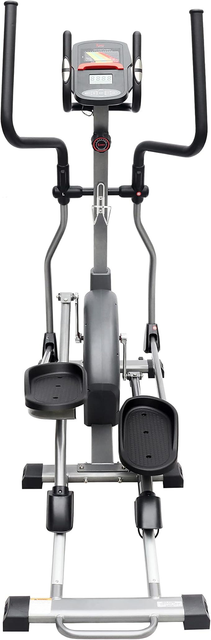 Sunny Health & Fitness Elliptical Trainer Machine w/Built-in Pulse Sensor, Low Impact Cardio Exerciser & Full-Body Cross Training for Home, Optional Free SunnyFit App Link & Electric w/300LB Load