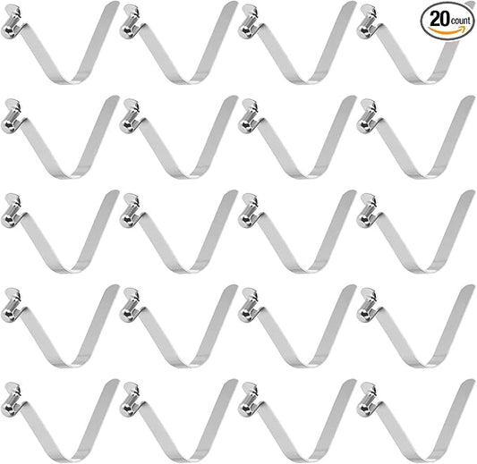HARFINGTON Single Button Kayak Paddle Snap Spring Clip Spring Steel V-Shaped Hollow Lift Telescopic Locking Tube Pole Clips for Tent Umbrella Camping