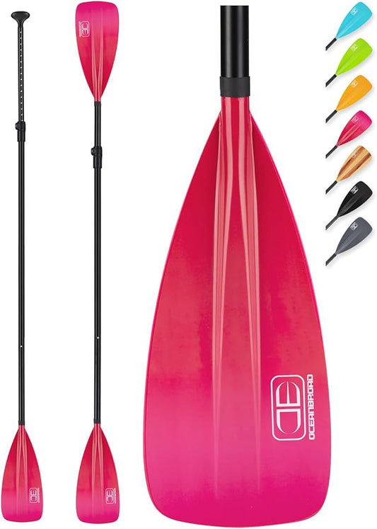 OCEANBROAD SUP Paddle - Adjustable Stand-Up Paddle for Paddleboard Kayak, Adjustable Aluminum Alloy Shaft with Reinforced Nylon Blades