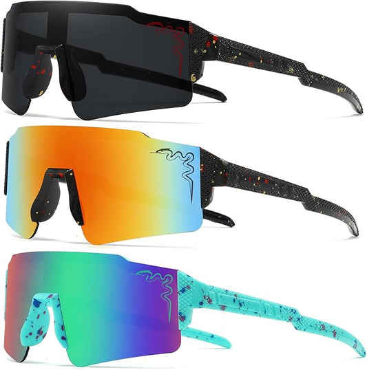 1/2/3 pcs Youth Baseball Glasses Boys Girls UV400 Kids Teen Sunglasses Child Young Men Women Football Eyewear