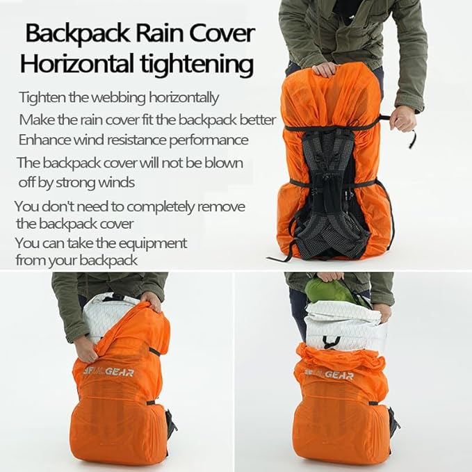 3F 20-85L backpack rain cover, waterproof, dustproof, wear-resistant, tear resistant outdoor hiking backpack cover (blue-M)
