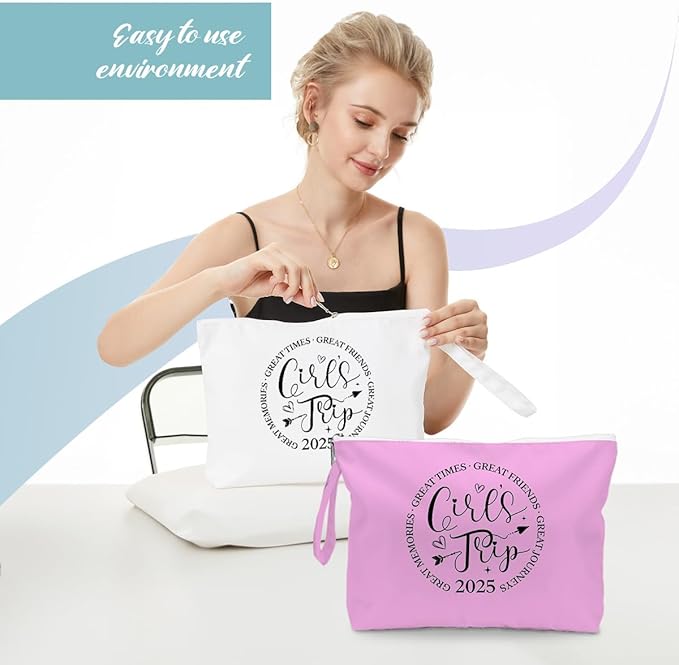 Fokongna 2PCS Girls Trip Gifts Wet Bag Wet Dry Bag Beach Bag Favors, for Swimsuit Toiletry Bag Travel Essentials For Women, Beach Travel Gym Wet Dry Bag for Swimsuit Dirty Diaper Bag