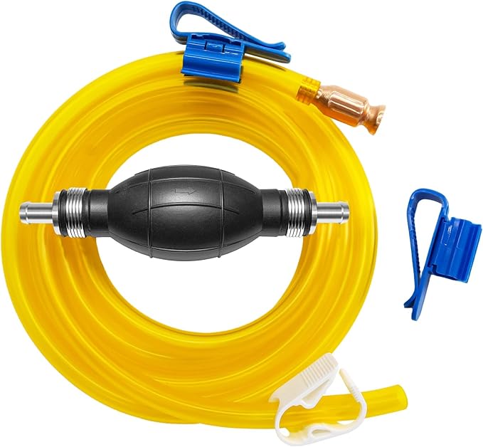 Gasoline Transfer Pump - Fuel Transfer Pump, Gas Pump Portable Hand Fuel Siphon Pump, Oil, Diesel, Water, Liquid, Fluid, High Flow 10 Ft Siphon Hose for Gasoline
